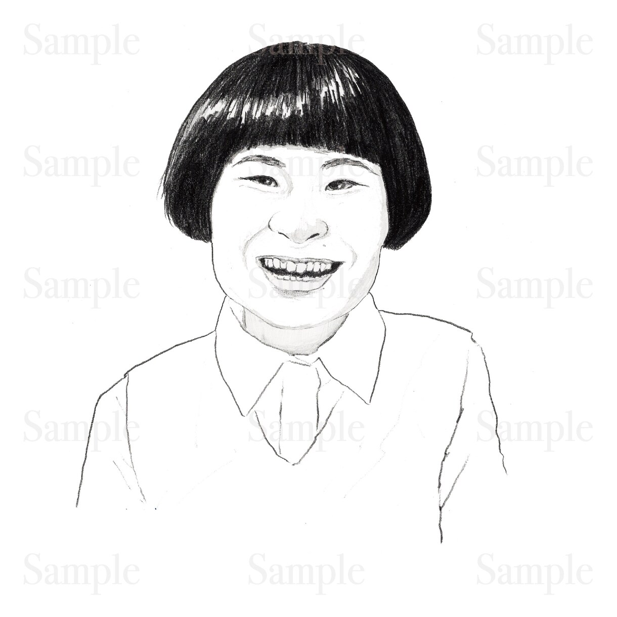 写真から鉛筆デッサン風に似顔絵を描きます SNSのアイコンやプレゼントに！ イメージ4
