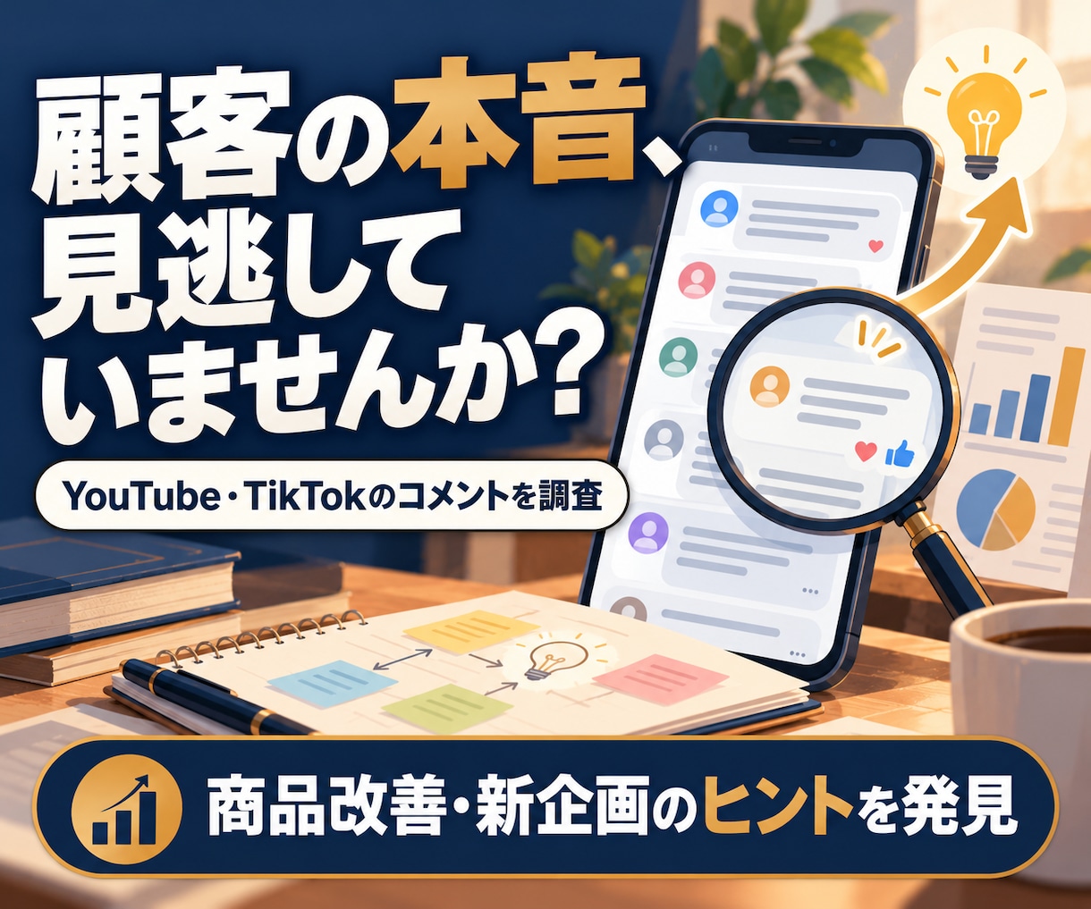 SNSコメントから顧客の本音や不満を調査します YouTube・TikTokの声を商品改善のヒントに イメージ1