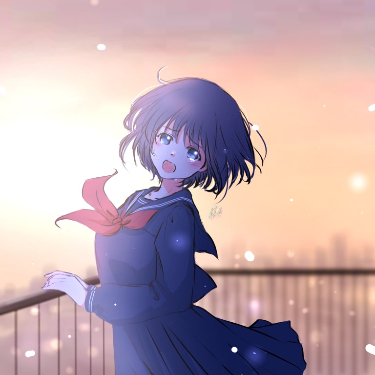 女の子の一枚絵、アイコン、サムネ描きます セーラー服の女の子やちびキャラ得意です! イメージ1