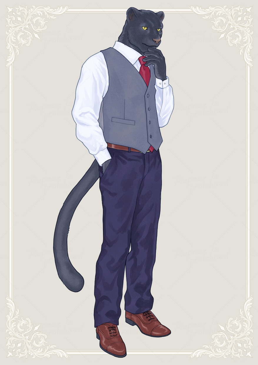 獣人・ケモノ専門/SNS・動画イラスト描きます TRPGやMVにも！　獣人の厚塗り・マーカー調の一枚絵 イメージ1