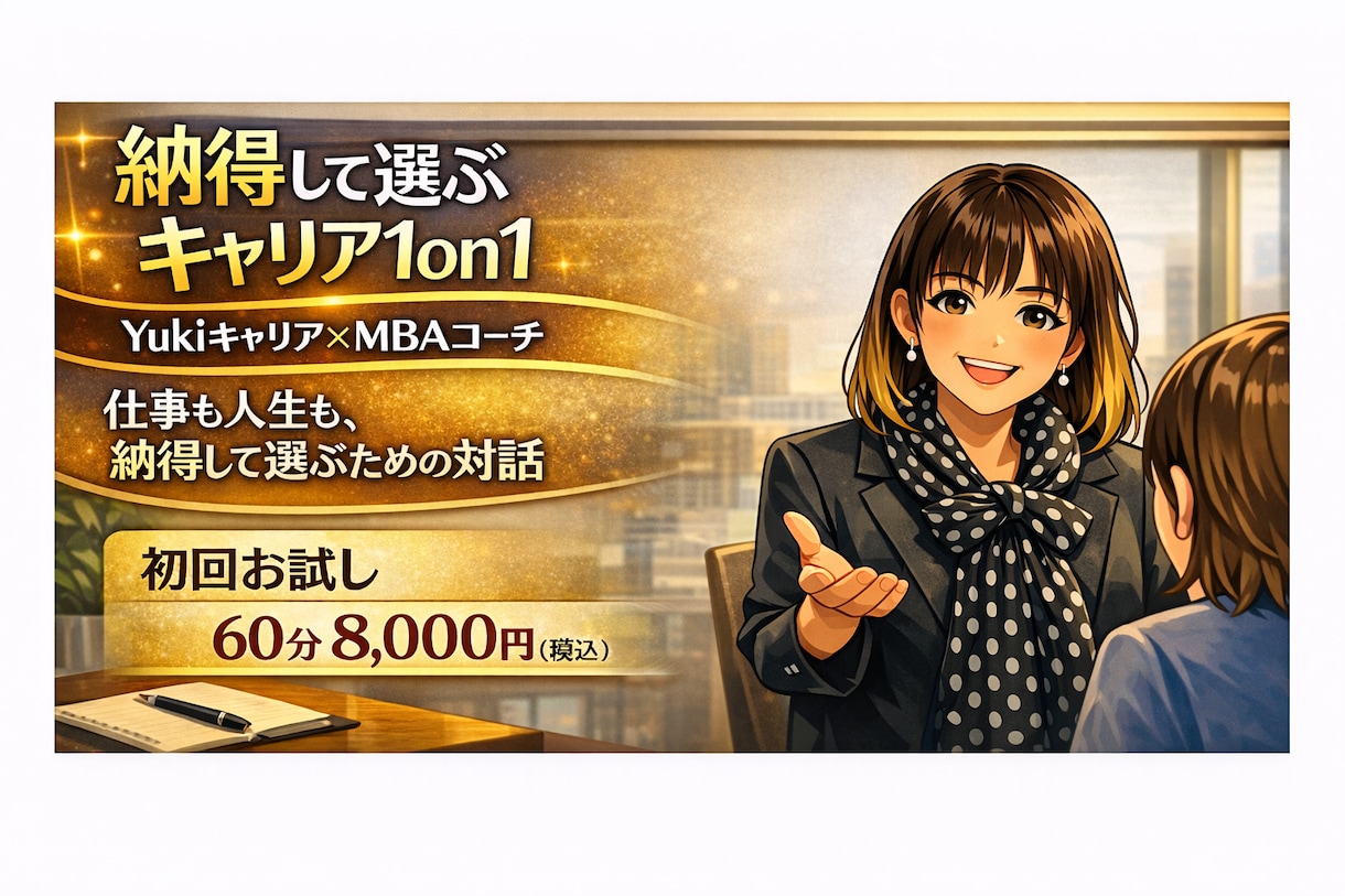 納得して選ぶキャリア1on1を行います 仕事も人生も、納得して選ぶための対話をしましょう イメージ1