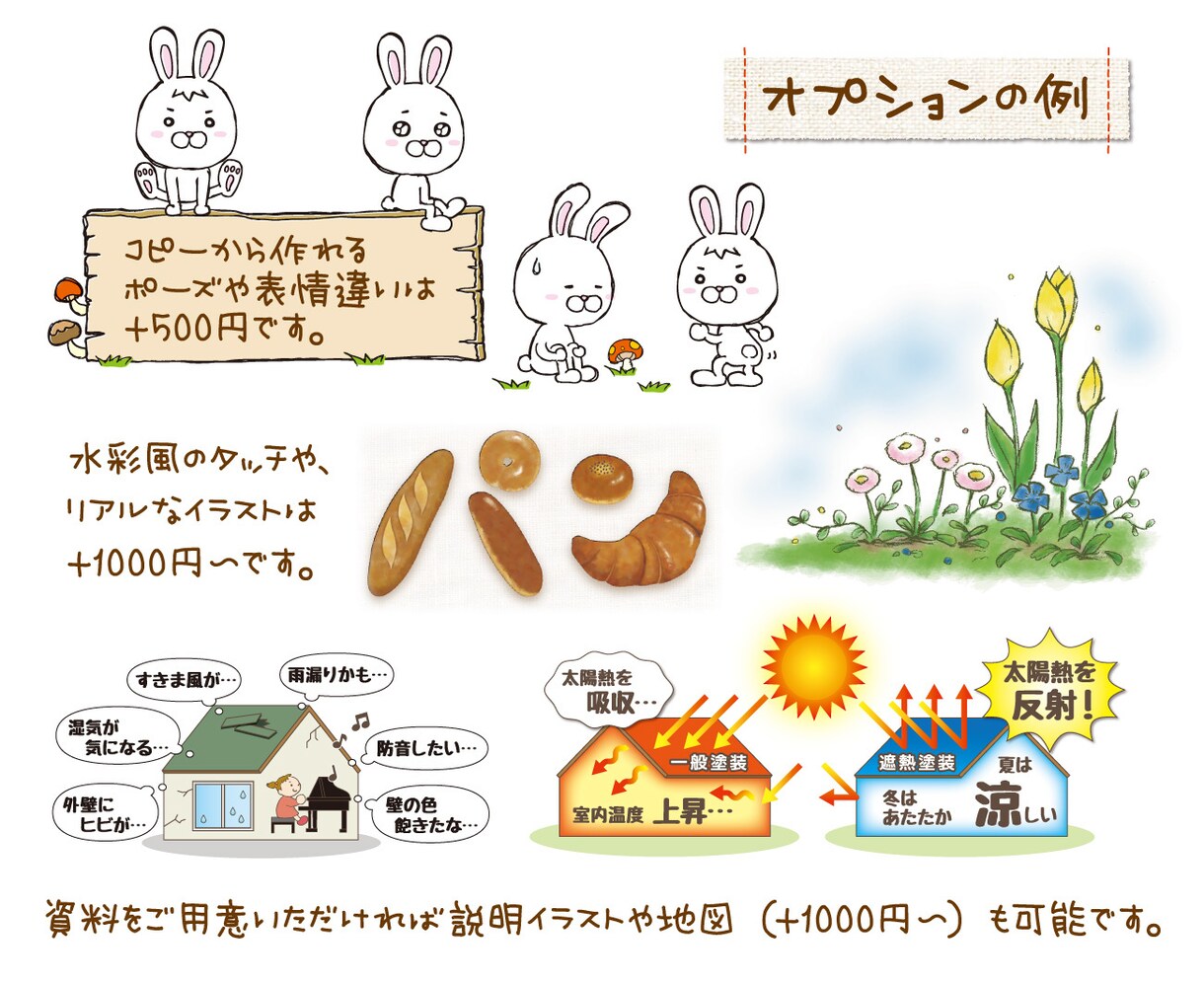 ちょうどいい♪シンプルゆるイラスト描きます チラシ・広報誌・パンフ・WEB等、ニーズにお応えします！ イメージ3