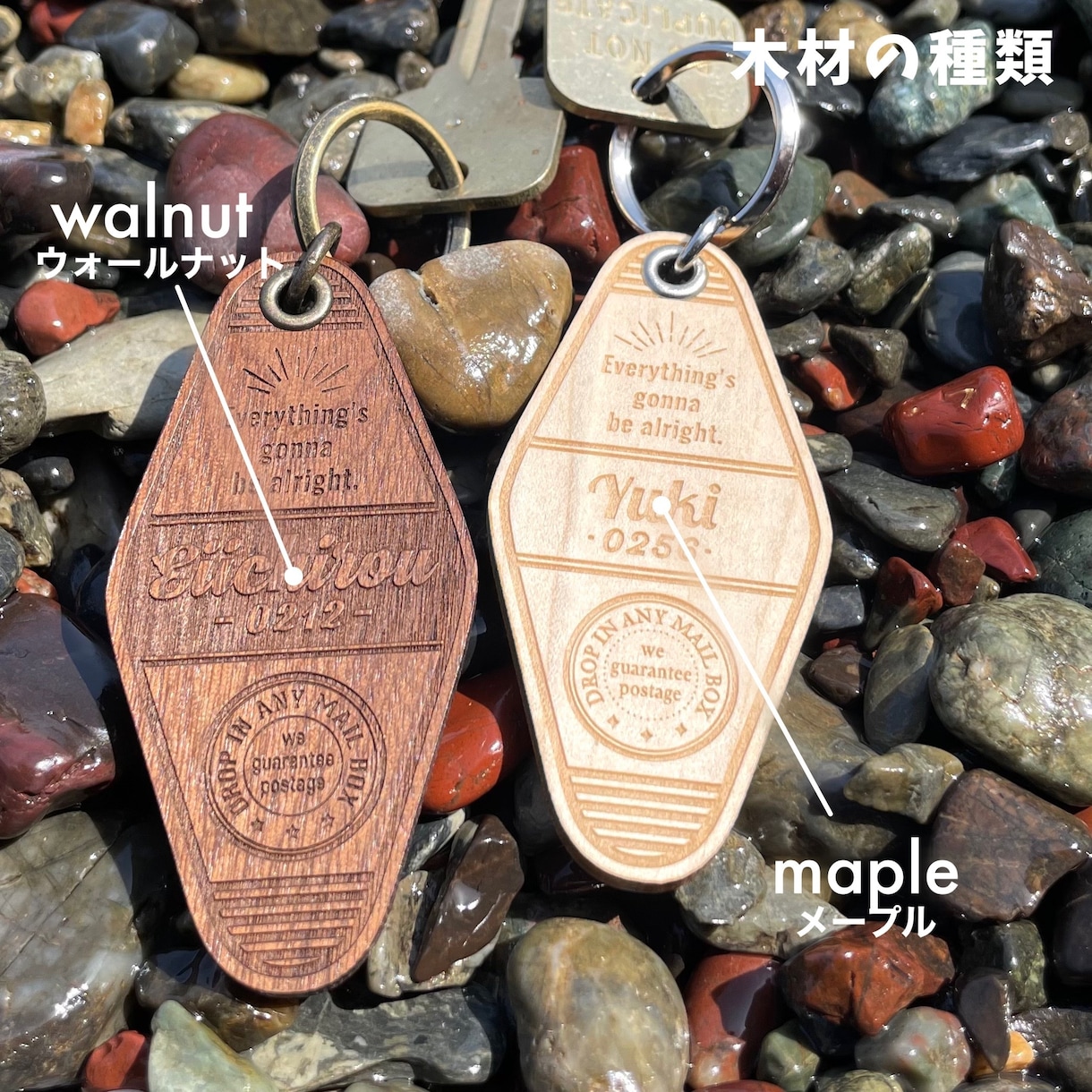 オリジナルの木製モーテルキーホルダーをお作りします 存在感のあるオシャレなキーホルダーです☺︎ イメージ4