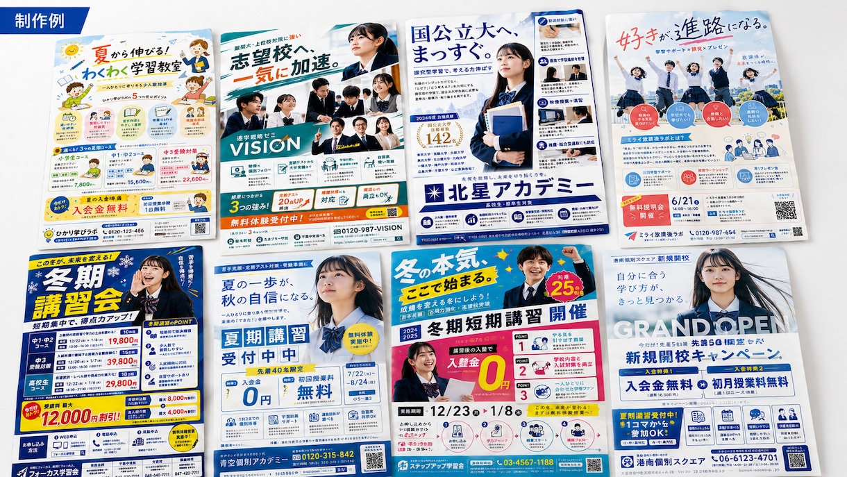 塾・予備校特化！生徒集客に繋がるチラシを制作します ☆6月期間限定割☆貴校の魅力を最大限に引き立てるデザイン☆ イメージ2