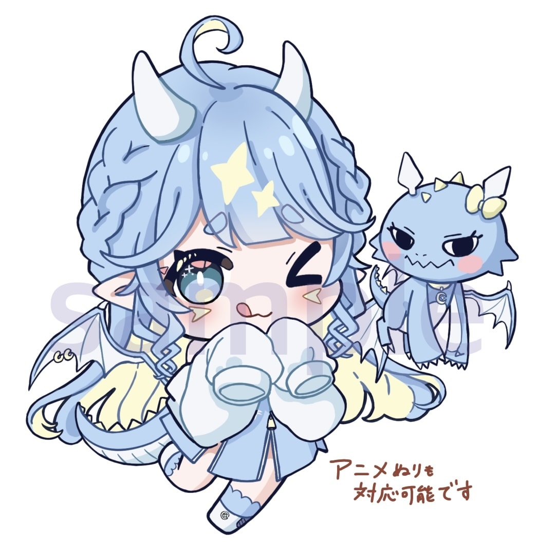 ふんわり可愛いミニキャライラストお描きます 絵本風のアナログ感のある絵柄です。アイコンなどにぜひ♪ イメージ5