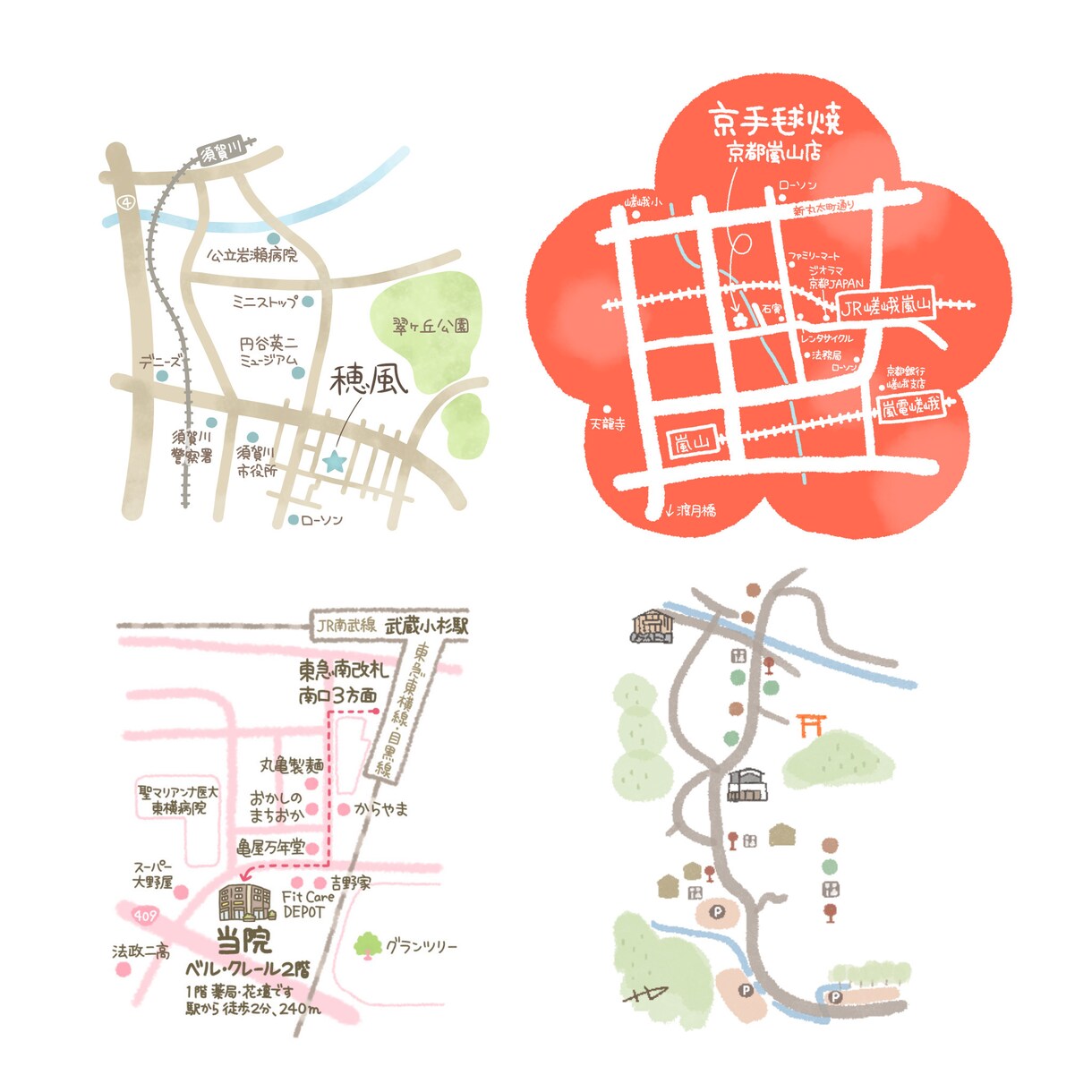 手描きタッチのかわいい地図描きます かわいくて、わかりやすくて、あったかい♪ イメージ4