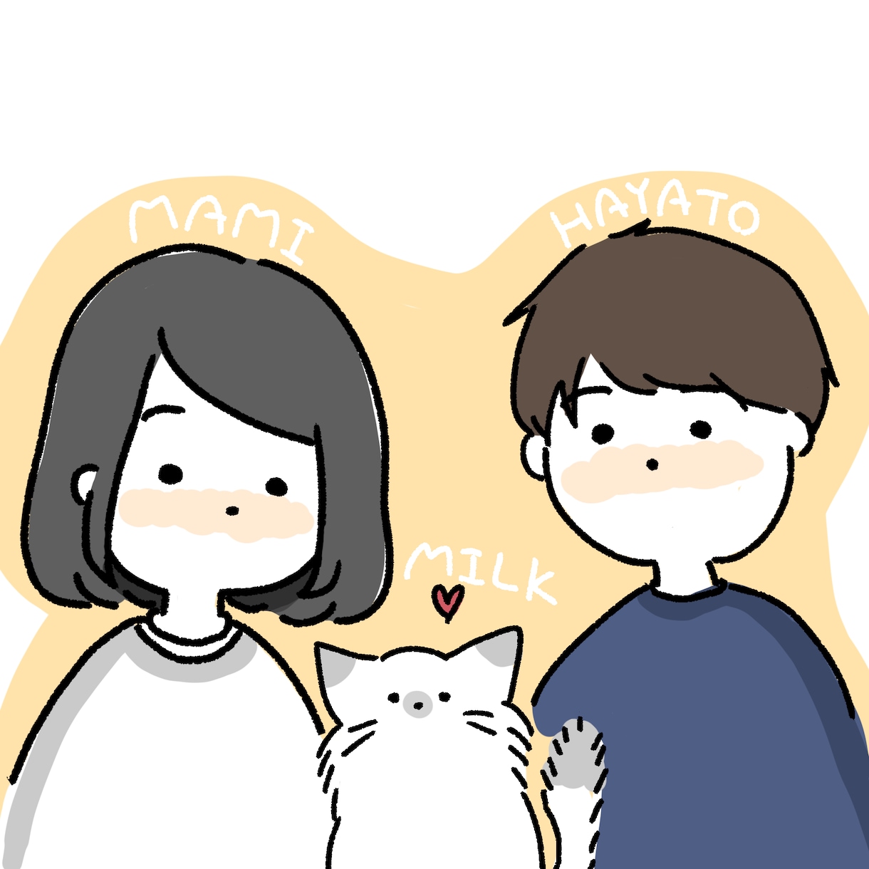 あなたとペットの可愛いイラストを作成します 大好きなうちの子と自分をイラストに！アイコンにも◎ イメージ3