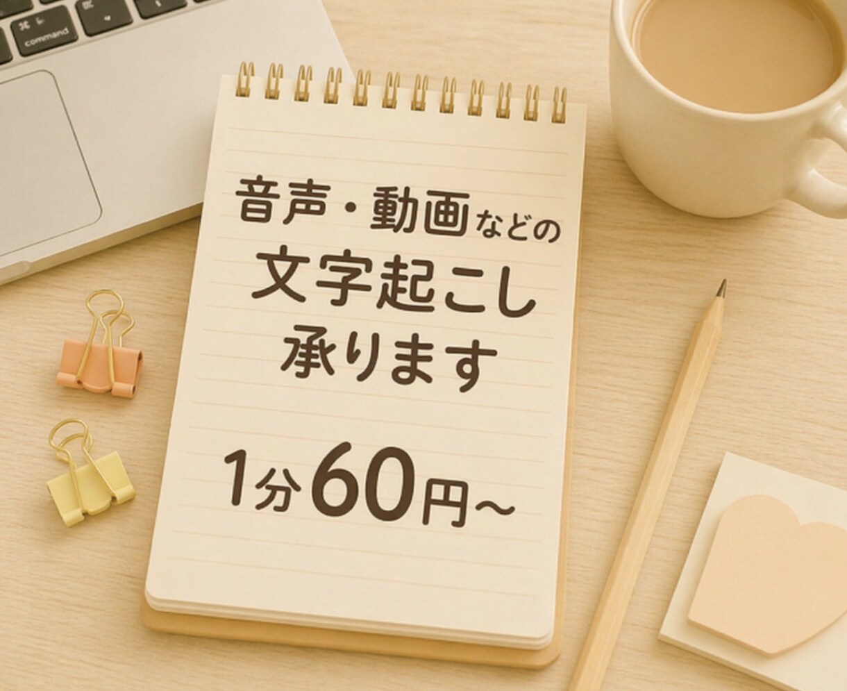 1分60円音声・動画の文字起こし承ります 丁寧なケバ取り・整文対応も可能です イメージ1