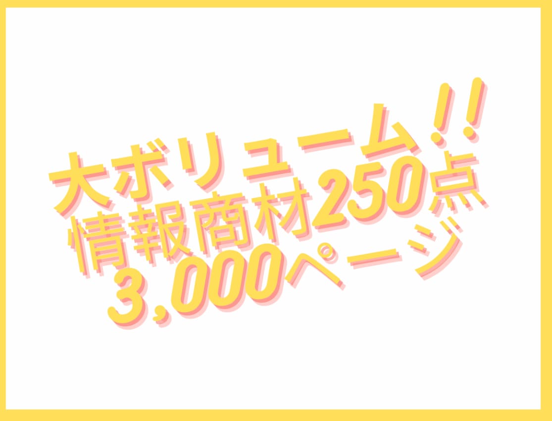 再販OK！250種の情報商材セットを全て提供します リライト・再配布自由！情報商材250点まとめて提供 イメージ2
