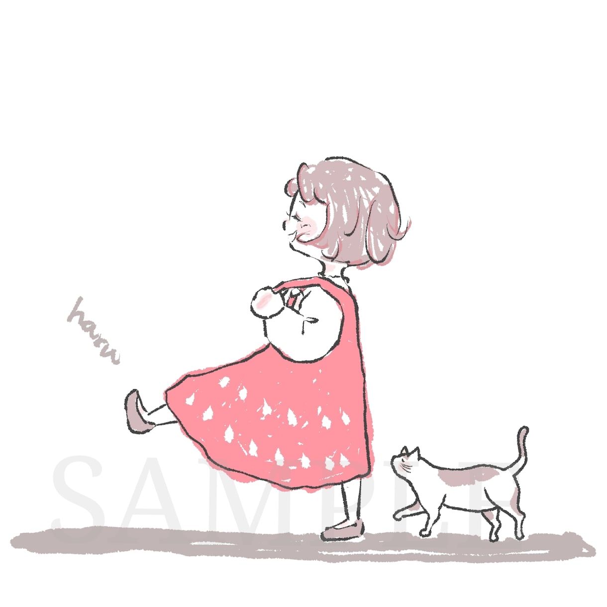 商用利用可！素朴で優しいイラストお描きします 『癒やし系』女の子や動物のほんわか素朴で可愛い絵が好きな方へ イメージ7