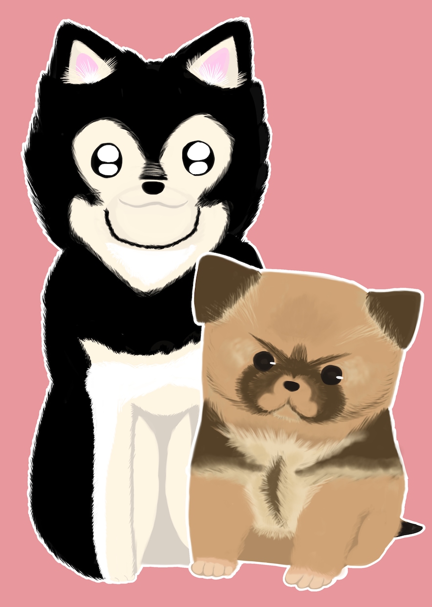 線画・事前確認あり⭐︎似顔絵描きます ほんわか・優しいイラスト(デフォルメ＆厚塗り)で表現します イメージ1