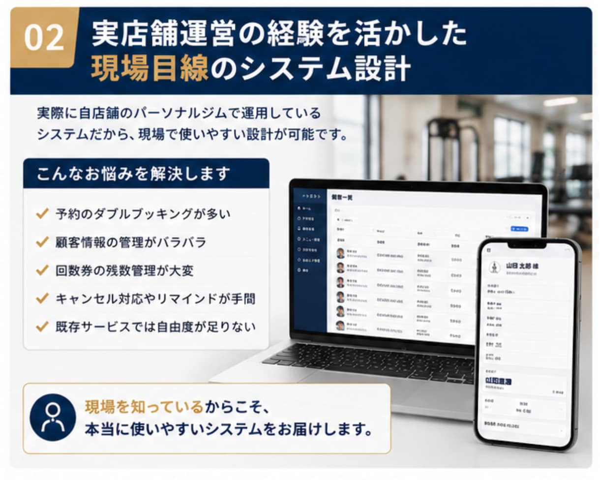 店舗向け予約システムを開発します 個人サロン・ジム向けに対応可能 イメージ3