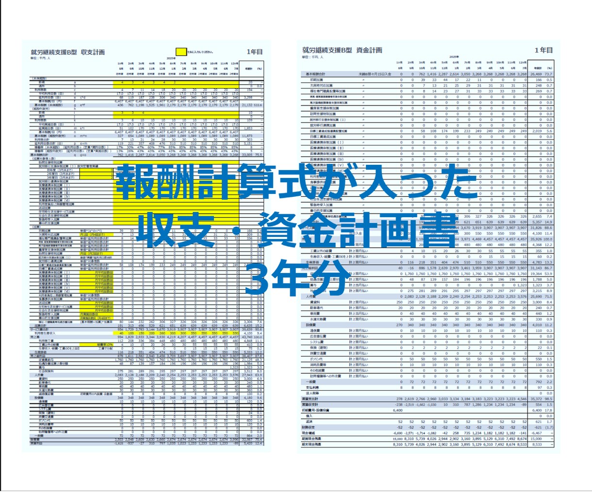 障害者就労支援の事業計画書式3事業セット販売します A型・B型・移行すべて対応！自分で事業計画書が作れます イメージ6