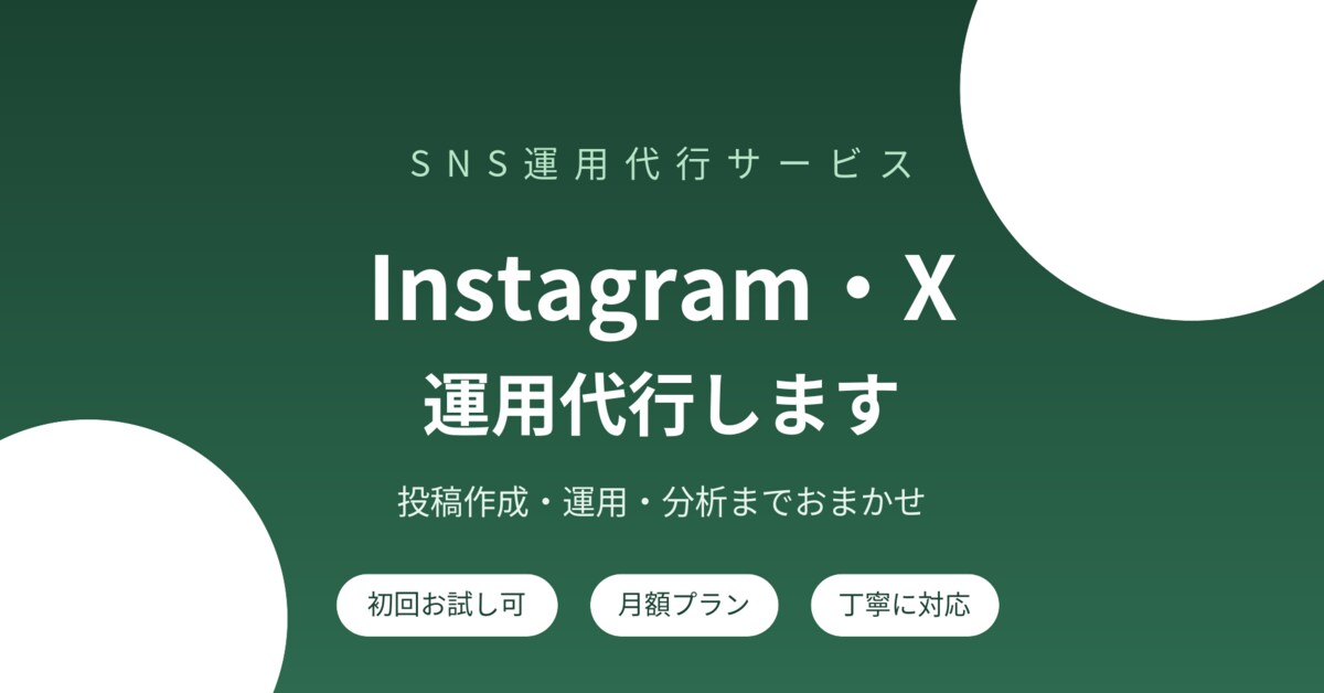 Instagram・X運用を丸ごと代行します AI活用で高品質な投稿を素早くご提案します イメージ1
