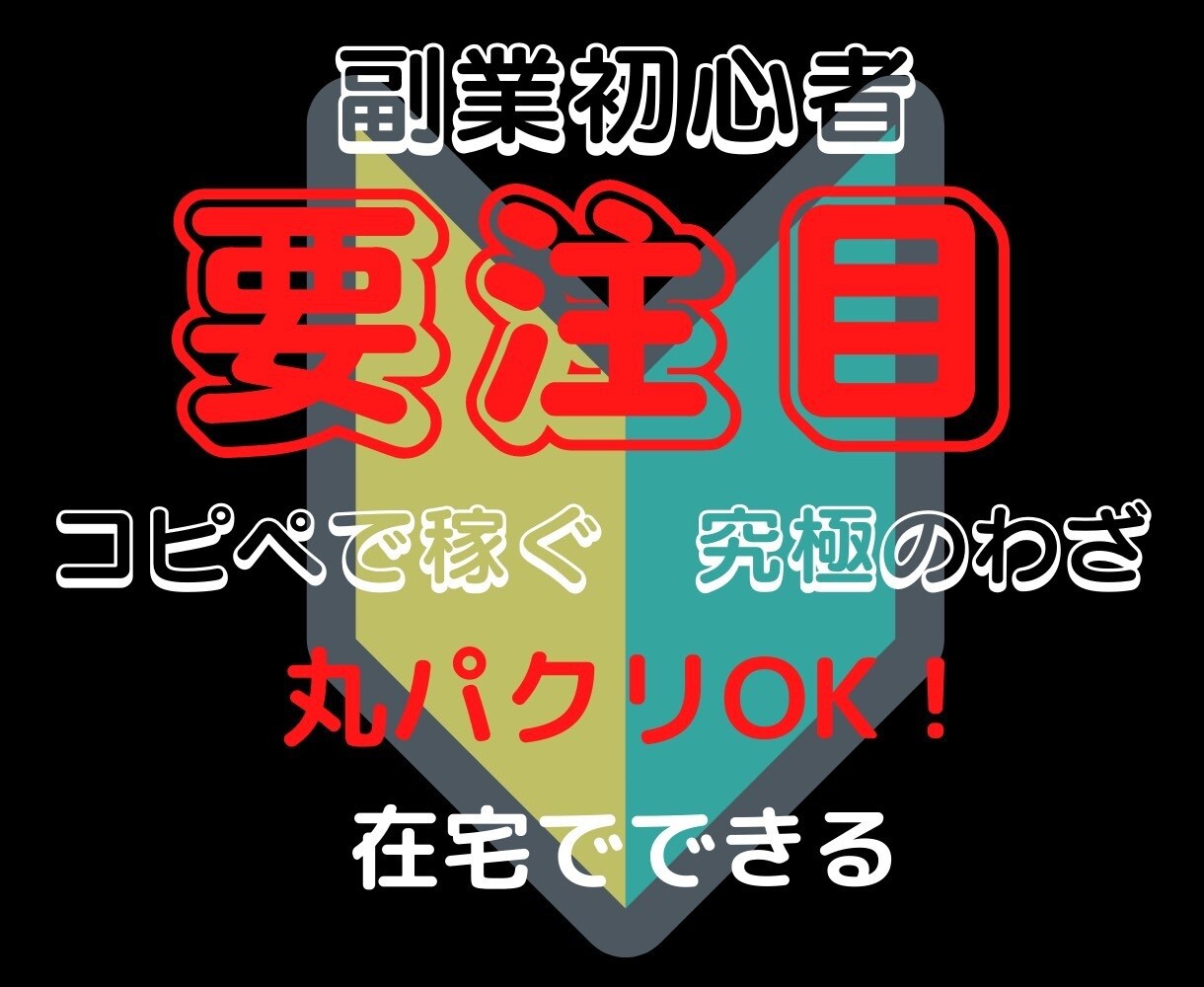 初心者でも簡単に副収入を得る方法教えます 丸パクリOK! 知識、経験不要です。初心者大歓迎 イメージ1