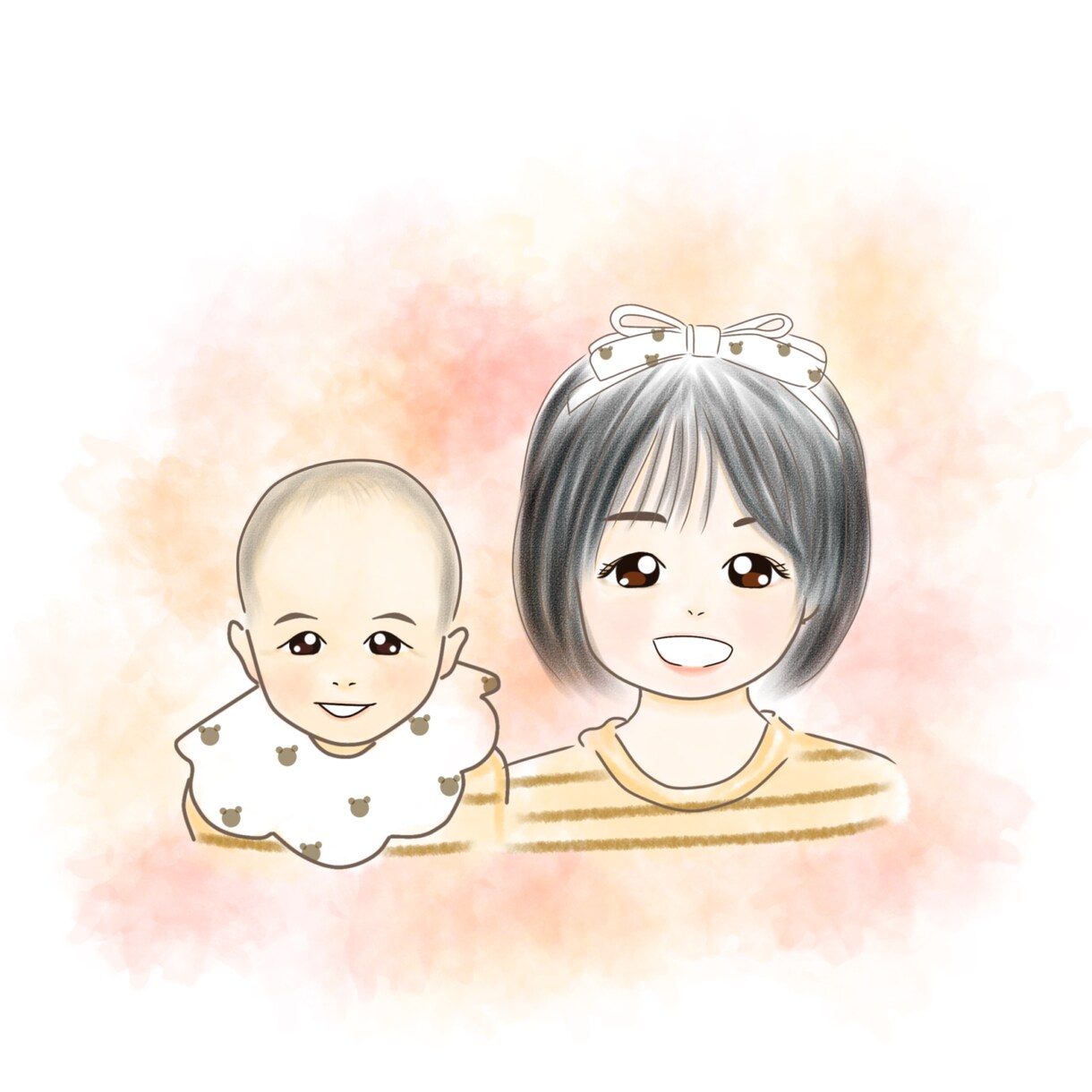 印刷可。安いそっくりな似顔絵でプレゼント作ります 写真からゆるい似顔絵作ります。プレゼントにおすすめです イメージ9