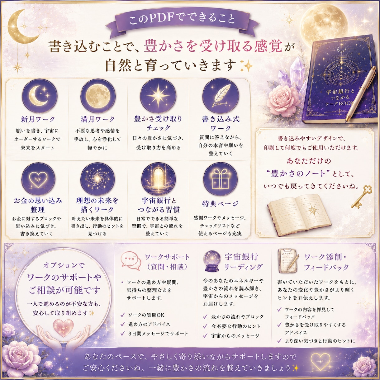 なぜか豊かさが巡り始めます 楽しみながら宇宙銀行とつながるワークBOOK イメージ2