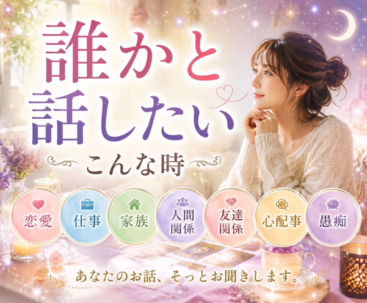 どんな時もあなたの味方です。お話しお聞きします 家事や仕事、恋愛に頑張っている。あなたの心を休める場所です！ イメージ2