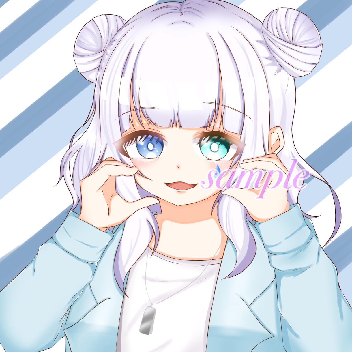 かわいくてメルヘンなアイコン描きます 等身・デフォルメOK！SNSなどでの使用可能です！ イメージ1