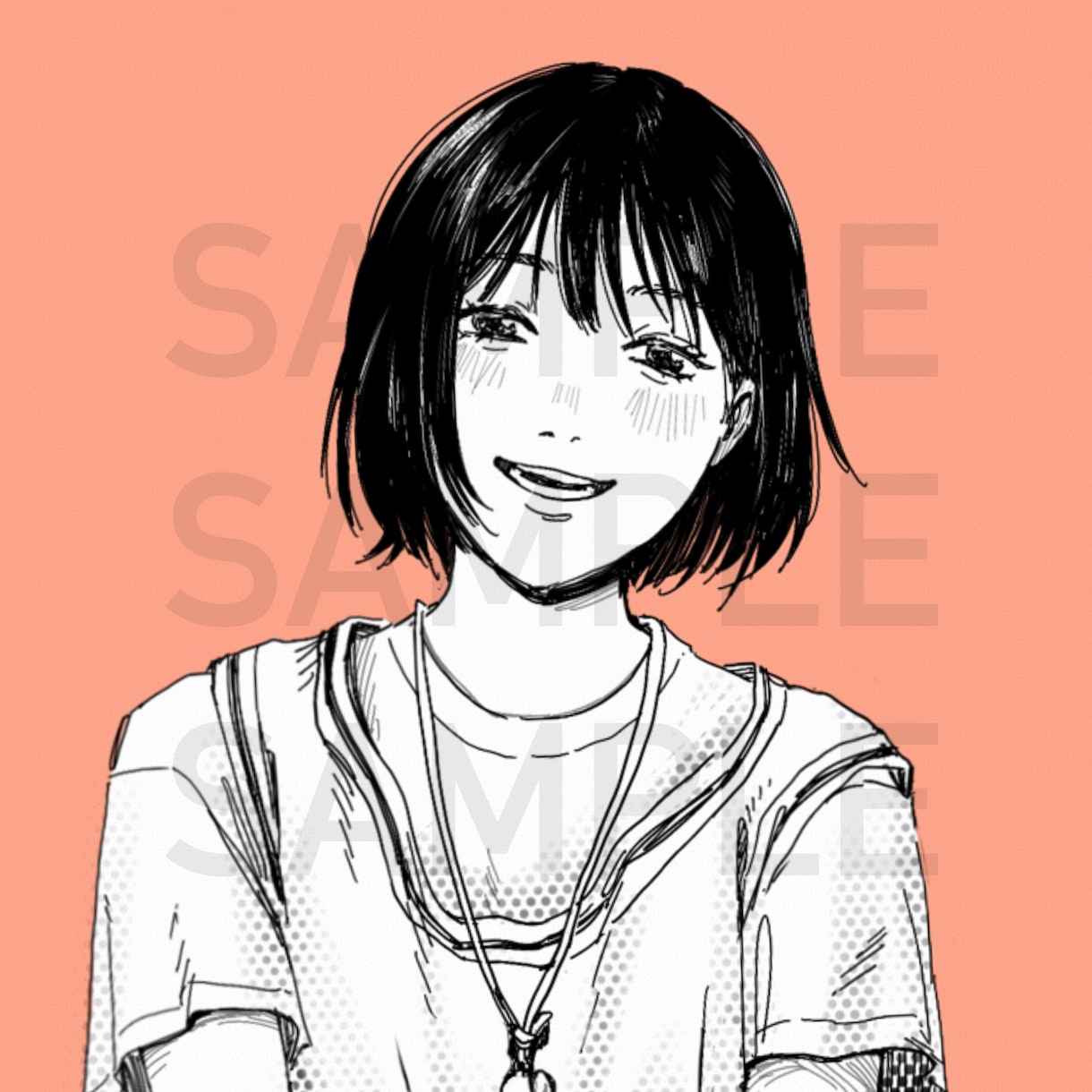 パッと目を惹く♪お洒落な似顔絵アイコンを描きます あなただけの特別な一枚を。SNSアイコン、プレゼントなどに◎ イメージ6