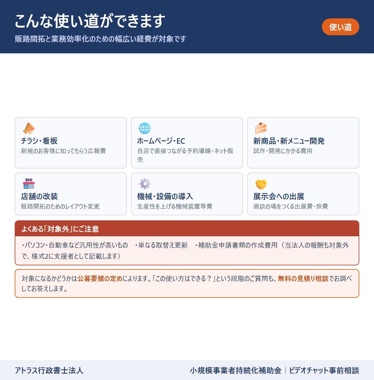 小規模事業者持続化補助金の事前相談に応じます 申請できる？いくらもらえる？土日祝も24時までビデオ相談 イメージ5