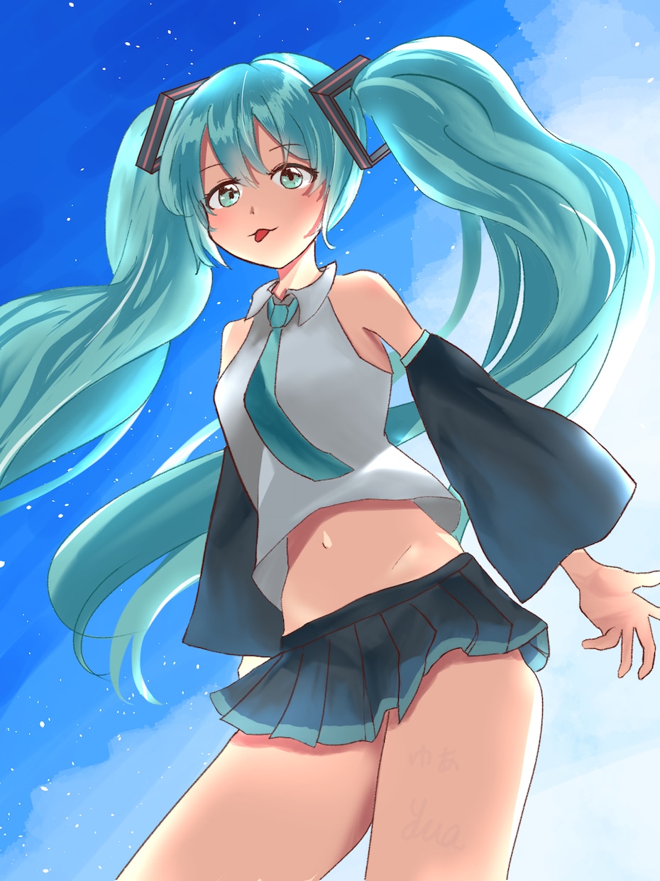 青が際立つ爽やかなイラストを描きます 歌みたやボカロ楽曲向けにイラストを制作します！ イメージ6