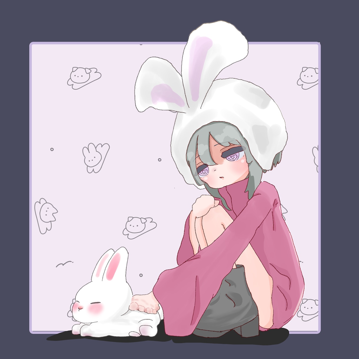 味のある絵柄でオリジナルイラスト描きます SNS・サムネイルなど！ジト目が可愛い！商用利用◎ イメージ4