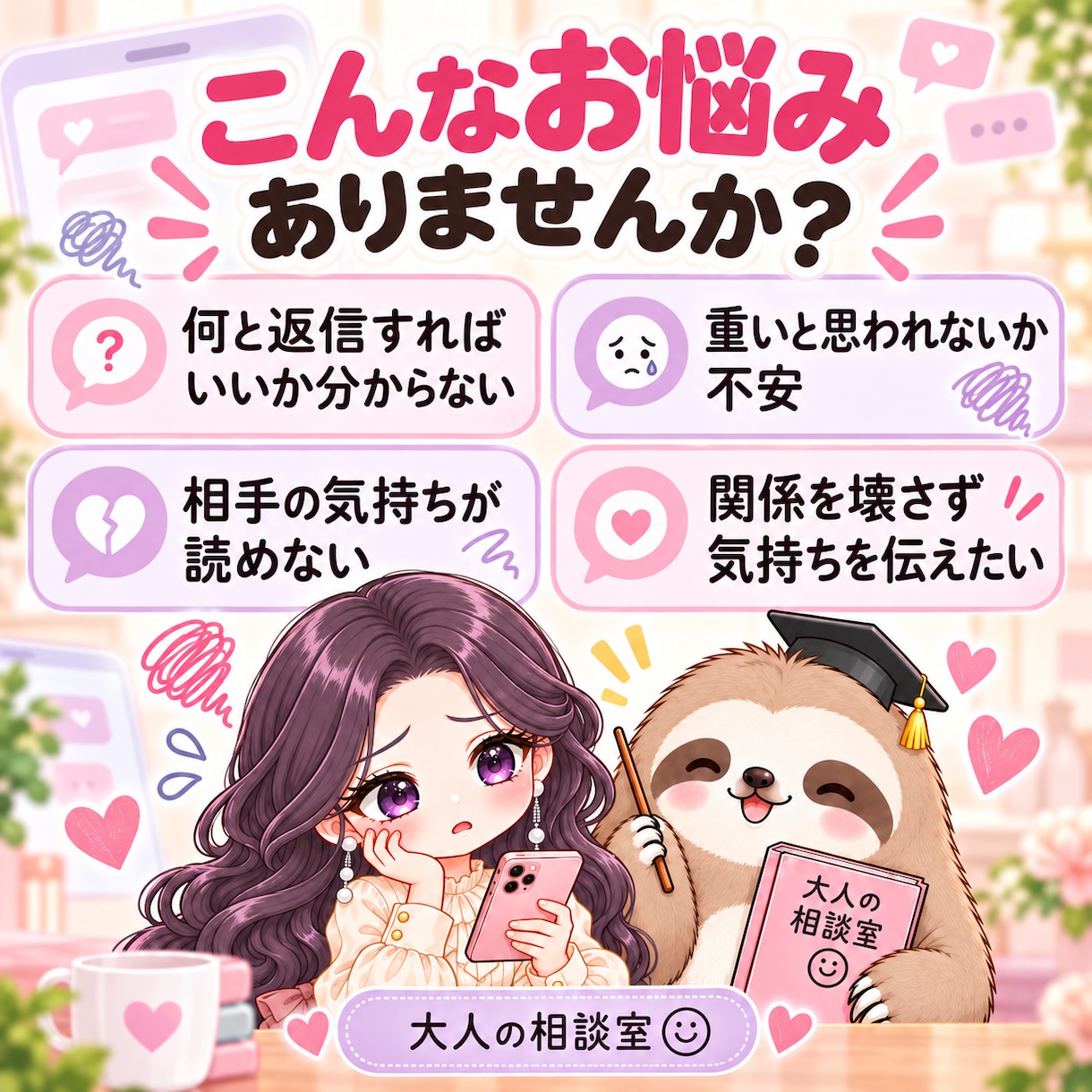 気になる男性へのLINE・返信文を一緒に考えます 相手との関係に合わせて、自然に伝わる文章を提案します イメージ2