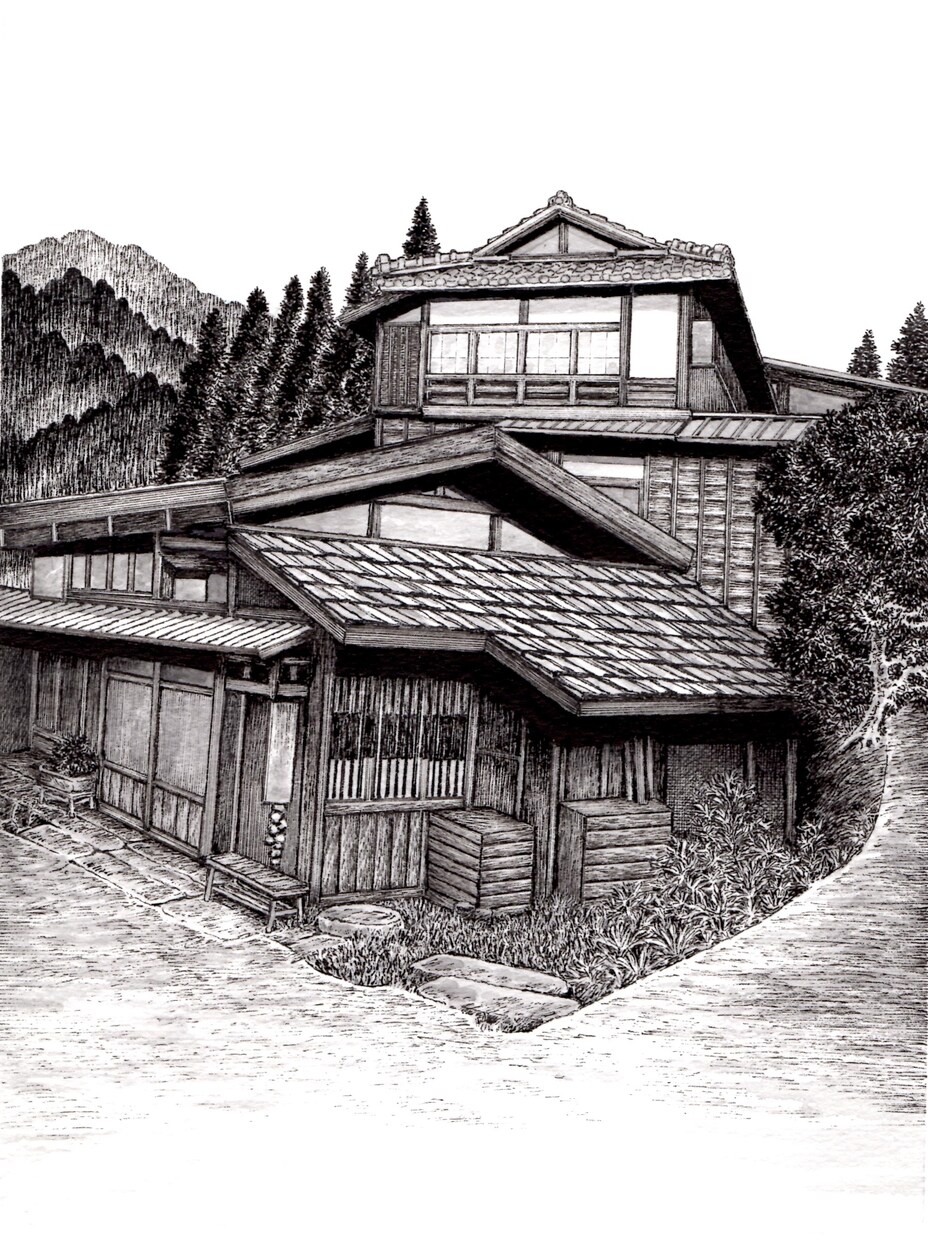 ペンと筆で、水彩の手描きイラストを描きます お客様の写真を元にモノクロのペン画を制作します。 イメージ4