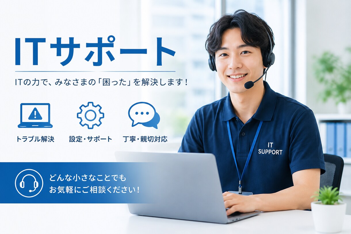 業務自動化、PCトラブル、PC設定など対応します IT企業勤務の現役担当者が丁寧にサポート即日対応 イメージ1