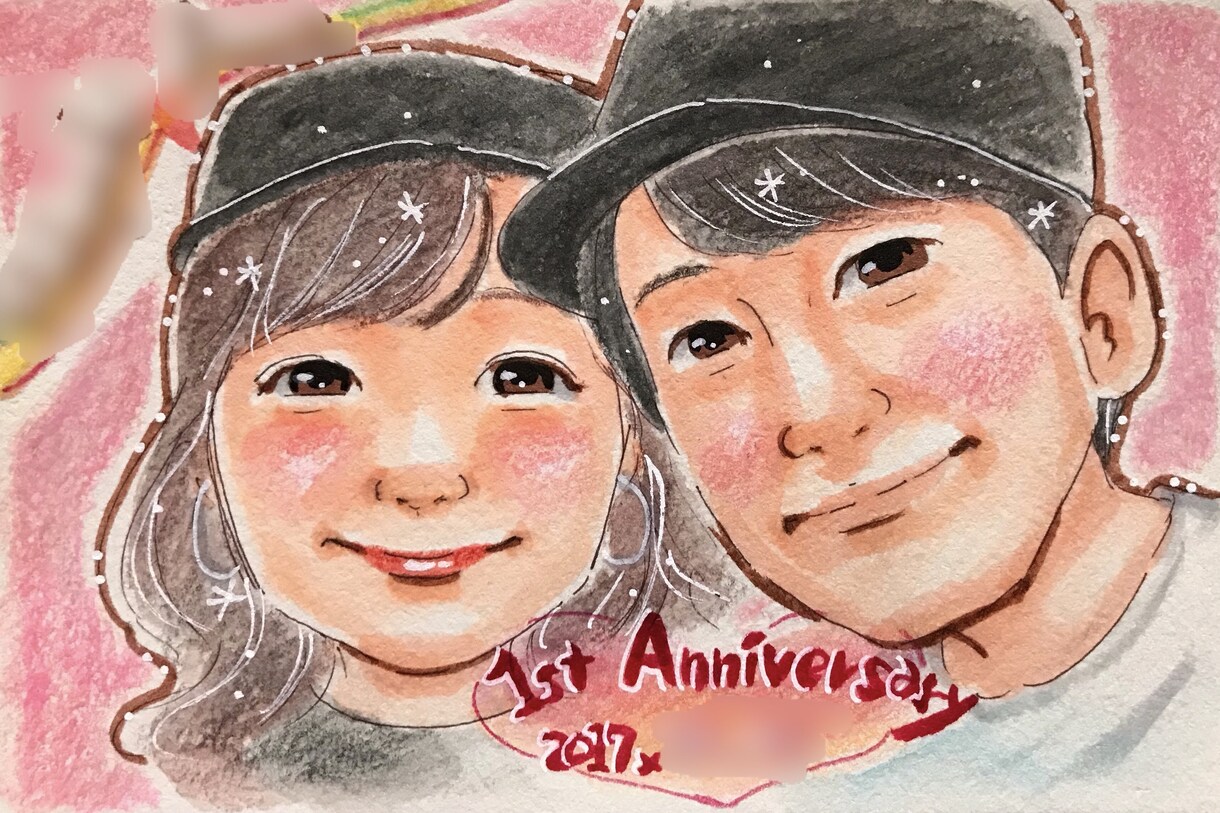 ポストカードに☆ほんわかにがおえお描きします アナログ手描きのあたたかい風合いをお届け♪ イメージ2