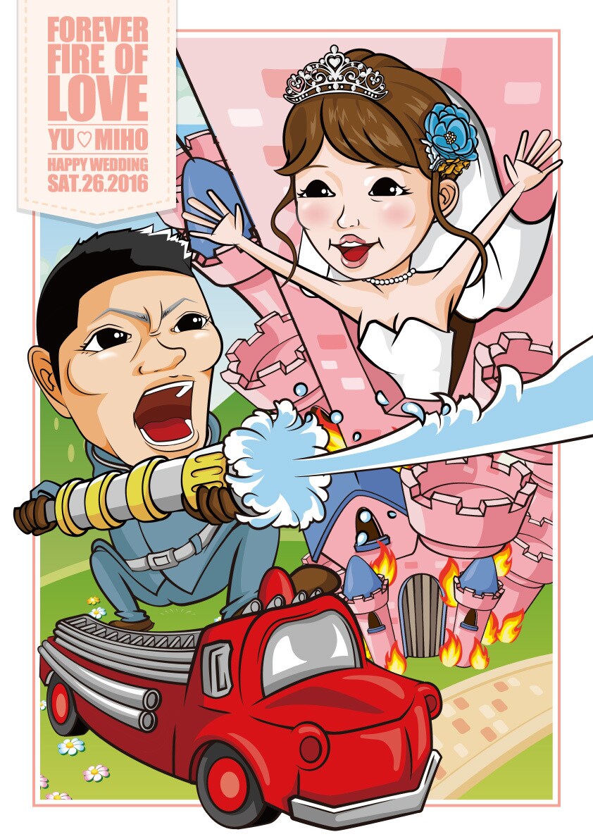 高クオリティ！似顔絵付きポスター製作します ウェルカムボードや記念日などのプレゼントに！ イメージ3
