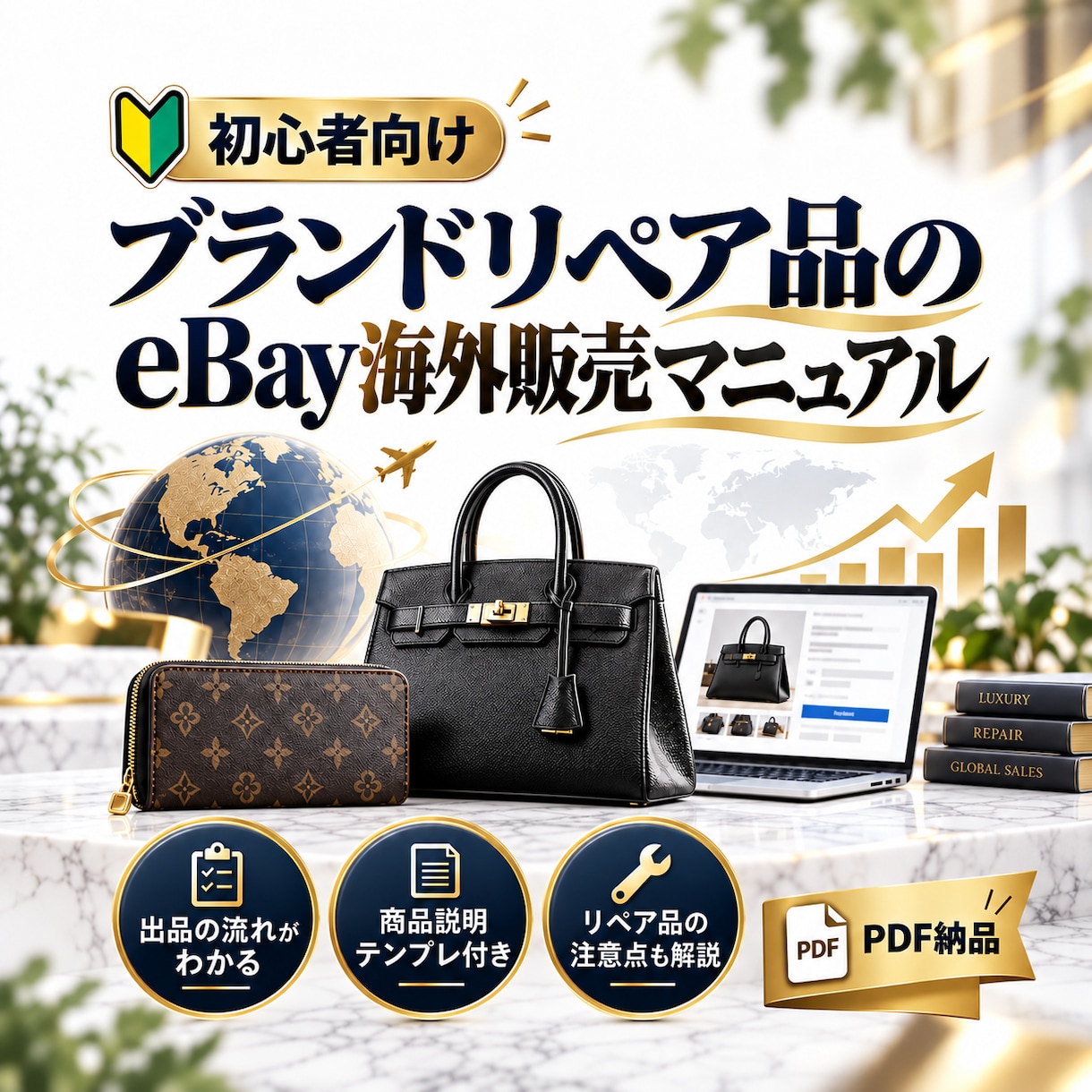 ブランドリペア品のeBay販売を教えます 出品準備から価格設定・発送まで詳しく解説 イメージ1