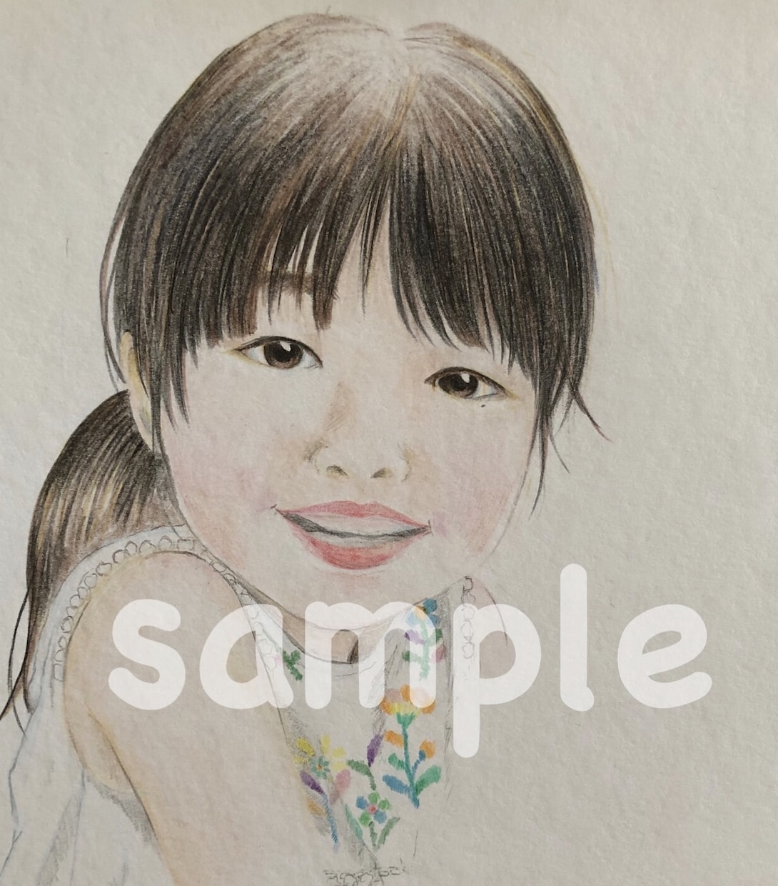 アナログ 手書き似顔絵 オーダー イラスト描きます 5名様限定価格 やわらかふんわりタッチ 色鉛筆 リアル記念日 イメージ6