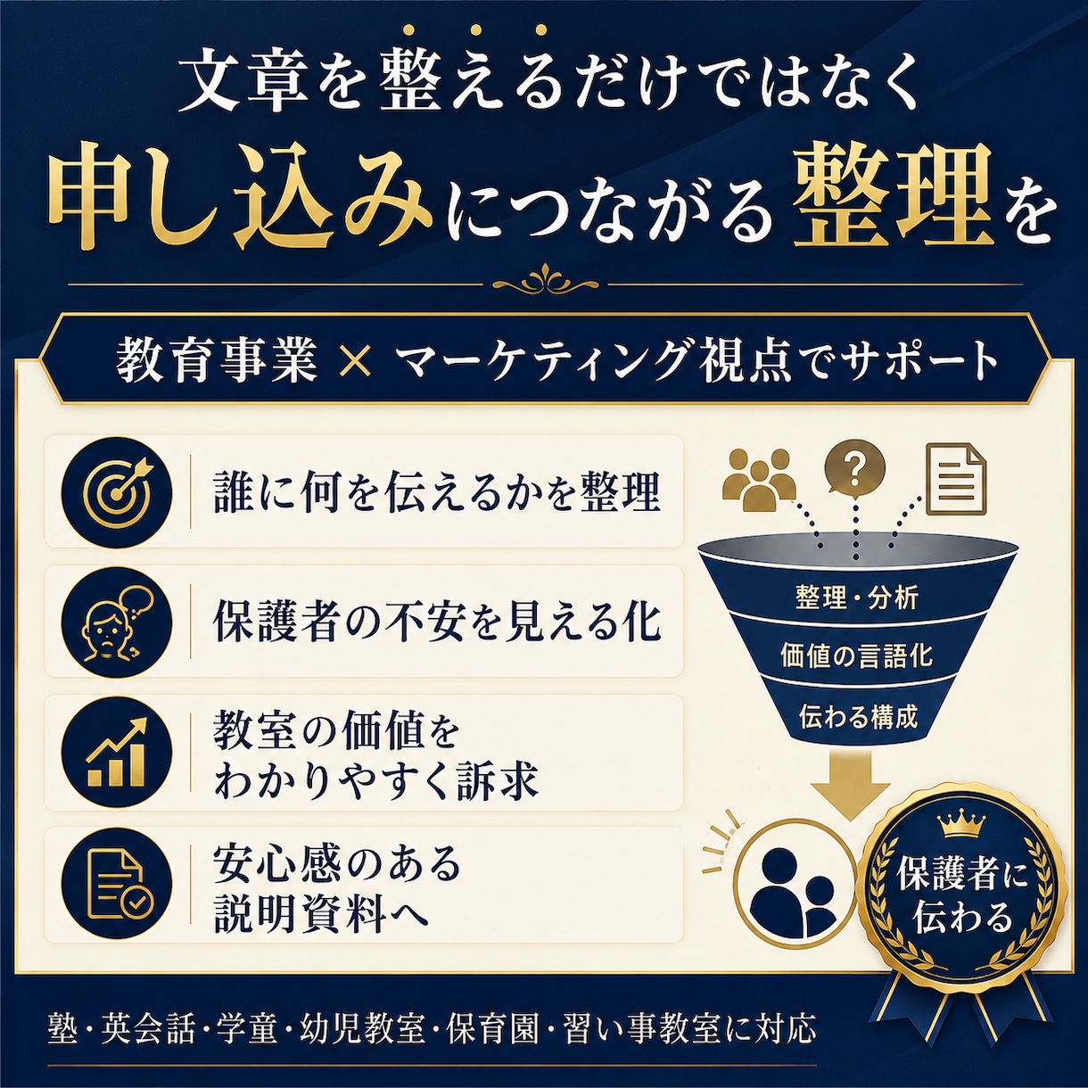 教育サービスの内容をわかりやすく整理します 保護者向け・チラシ原稿・HP文章・サービス資料まで対応します イメージ5