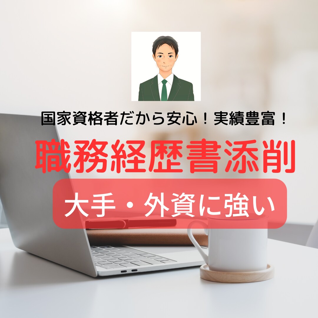 職務経歴書！転職・人事の専門家が戦略的に添削します 【職務経歴書の専門サービス】貴方らしい戦略的な経歴書へ イメージ1