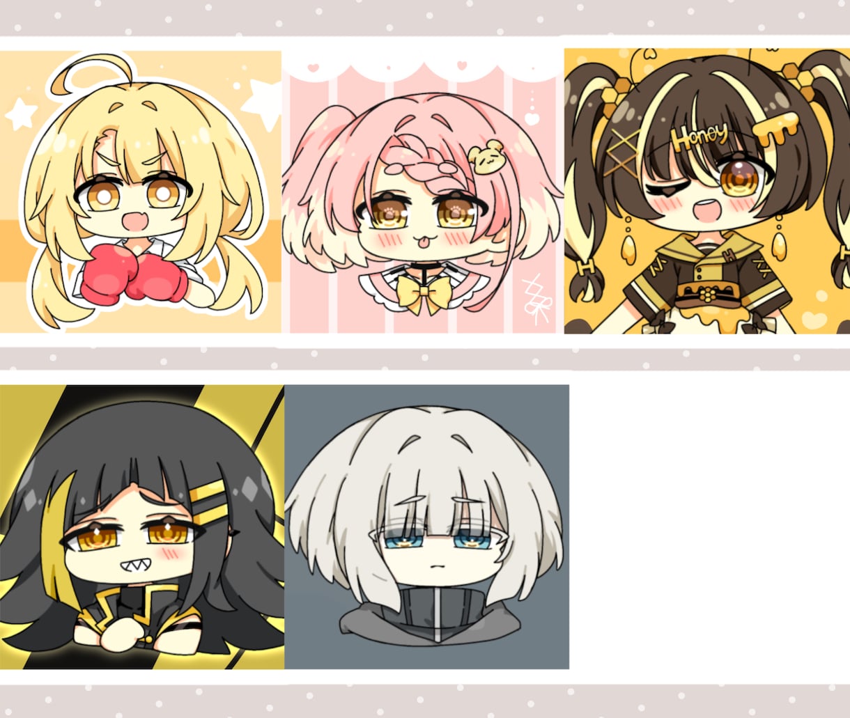 最短1日！ミニキャラのバストアップお描きします グッズ化・商用等OK！透過でのお渡し可！ポップなアニメ塗り イメージ6