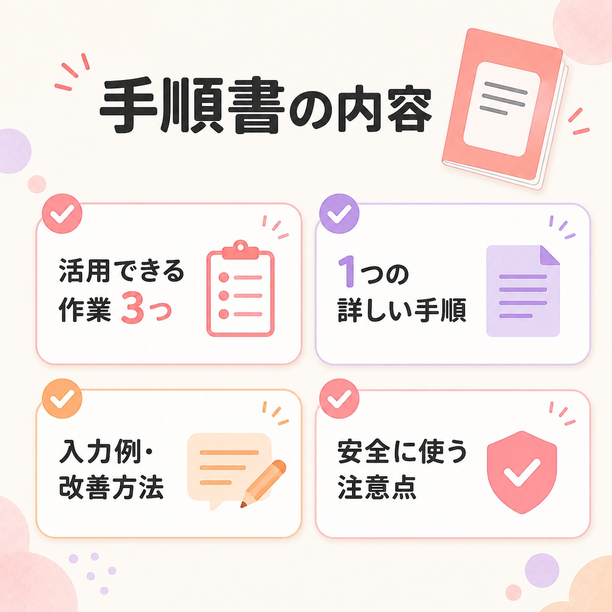 個人事業主専用ChatGPT活用手順書を作ります 仕事内容とお悩みに合わせて一人ずつ内容を設計 イメージ3