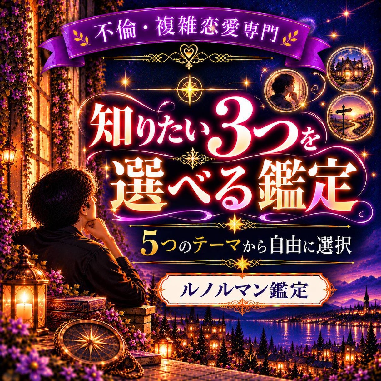 彼について知りたい３つのテーマを深く見ていきます 5つのテーマから、今あなたが知りたい３つを選べる鑑定 イメージ2