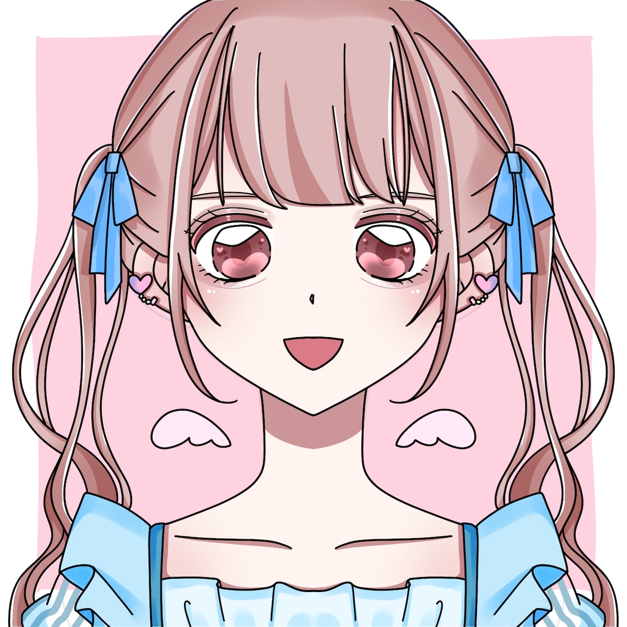 パッと目を引く！正面を向いた女の子アイコンかきます SNSのアイコンや名刺といったビジネスや，趣味に最適！！！！ イメージ2