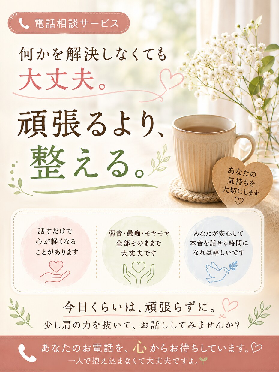 もう疲れた…頑張りすぎだあなたの本音を聴きます 仕事・人間関係の愚痴も弱音もOK｜教員歴23年の私が聴きます イメージ4