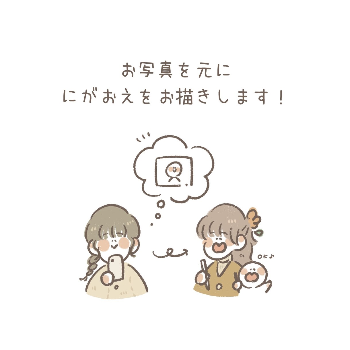 ほっこりあたたかい似顔絵お描きします ご友人のお誕生日、恋人との記念日に☺︎ イメージ2