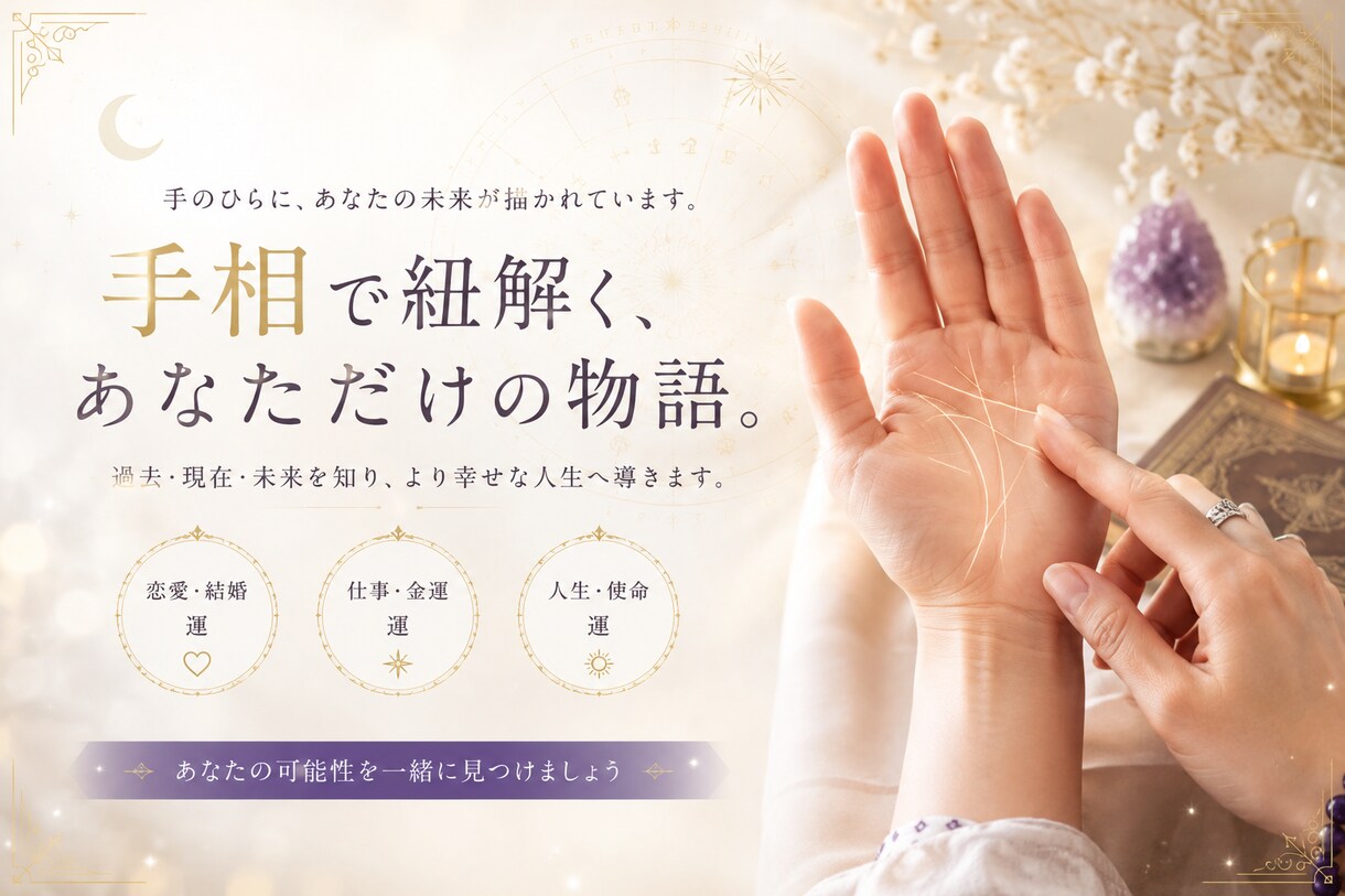 1回500円で体験できます だれかに自慢できる話を手相でしてみませんか？ イメージ1