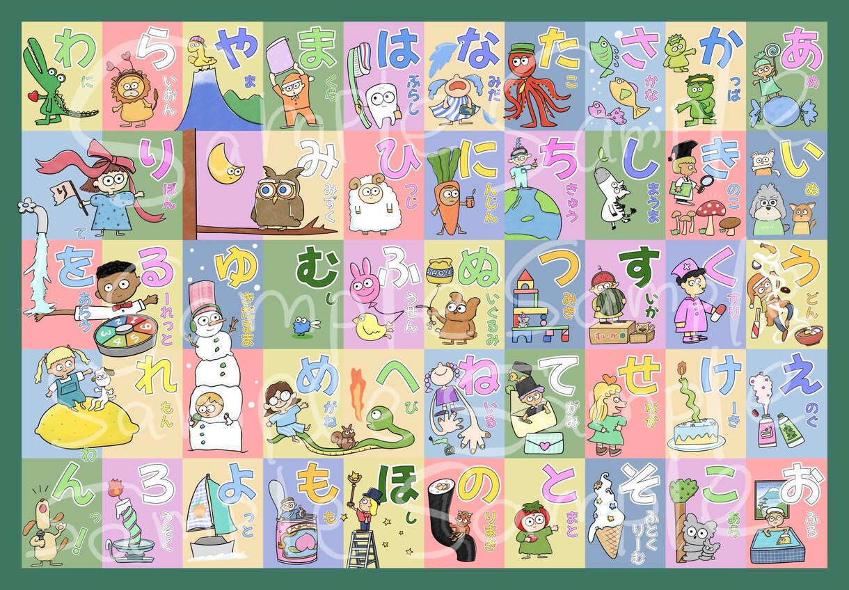 お名前と写真をいれてあいうえお表つくります お子様がいるお友達へのプレゼントにも◎ イメージ1