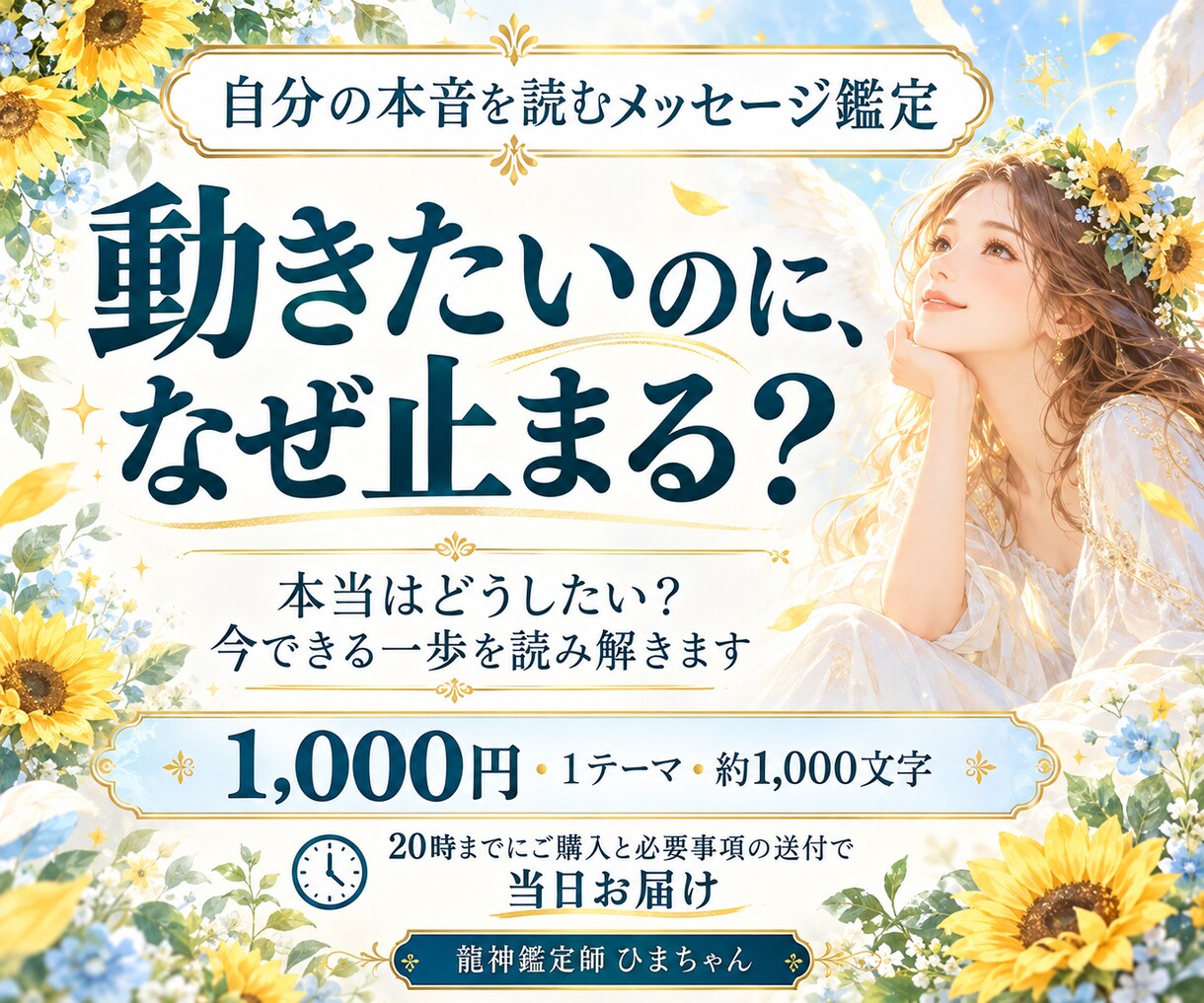 自分の本音と、動きたいのに動けない理由を占います 恋愛・仕事・人間関係｜今の気持ちと、できる一歩を伝えます イメージ1