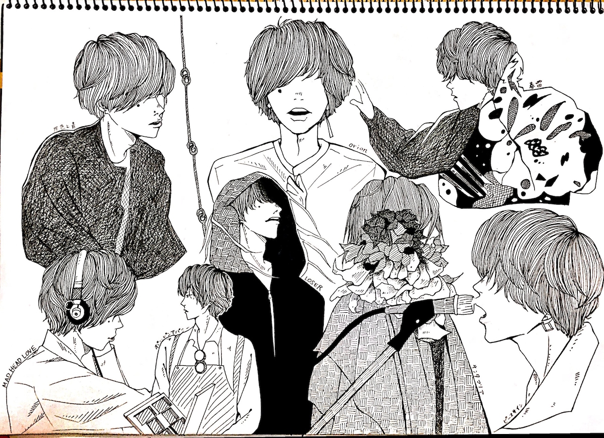 白黒アナログ米津様風イラストでアイコンお描きします 米津さんのイラストが好きな方へ イメージ1