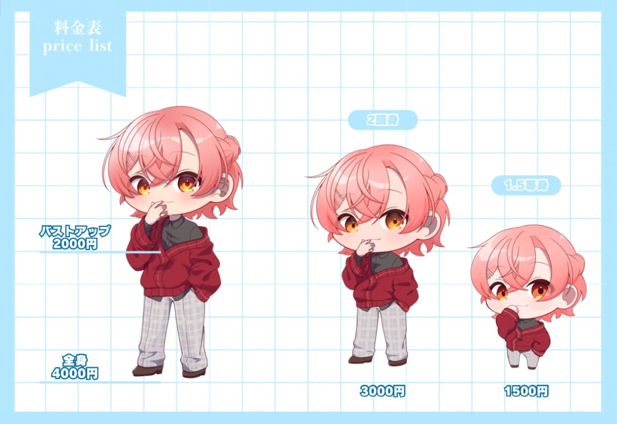 きゅるきゅるなSDキャラを制作します オプション各種取り揃えています！グッズや動画に使用可能！ イメージ2