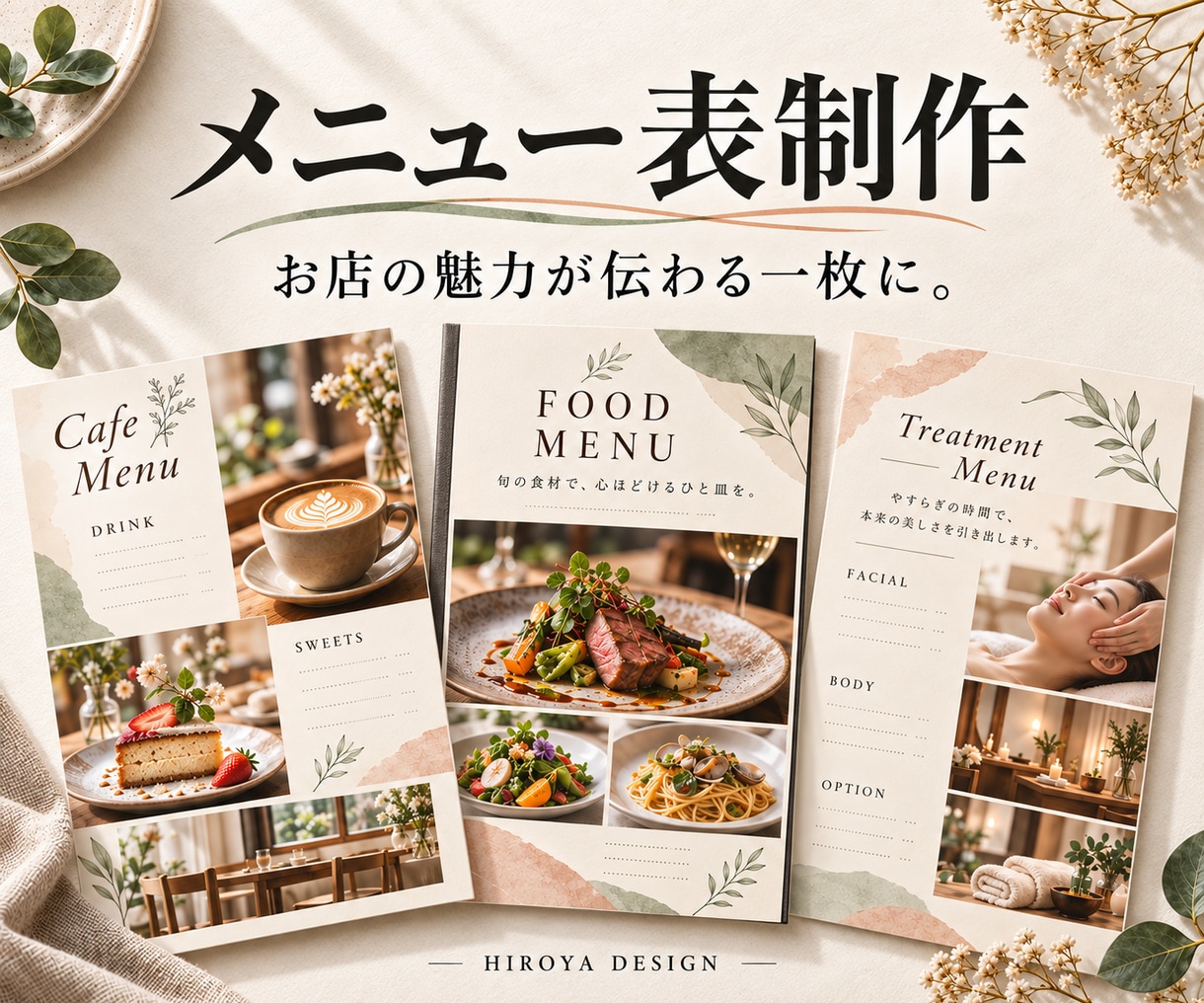 初めてでも安心！おしゃれなメニュー表を制作します デザイン性を大切に、店舗の雰囲気に合ったメニューを制作します イメージ1