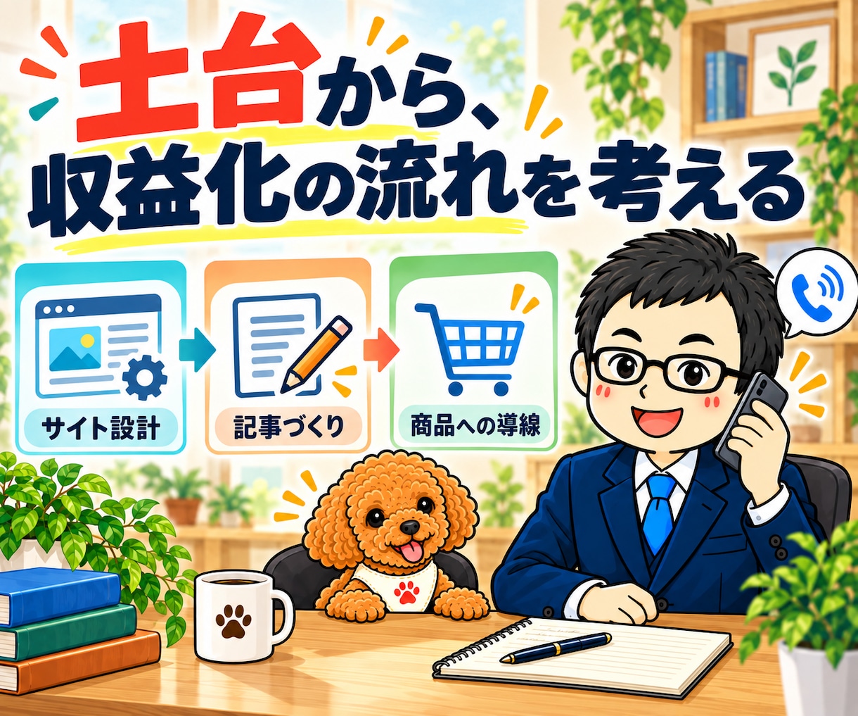 アフィリエイトの収益化・運営戦略を電話で教えます 案件選び・記事構成・広告導線とAI活用を、個別に相談 イメージ3