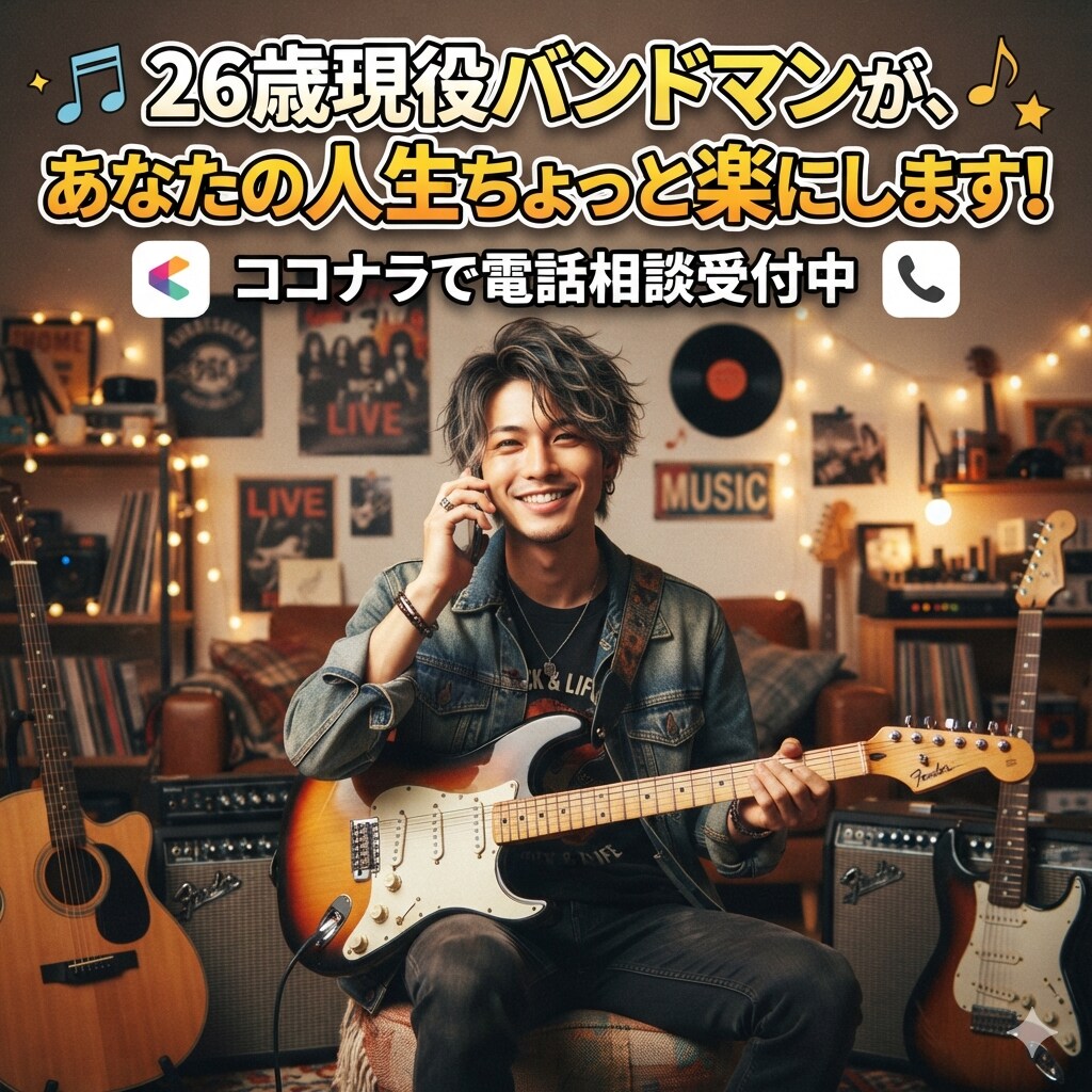 すべての相談、愚痴承ります 26歳現役バンドマンが、あなたの人生ちょっと楽にします! イメージ1